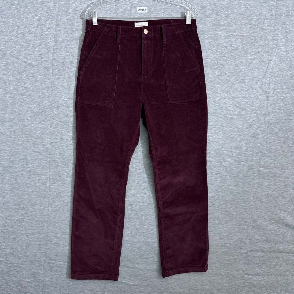 Driftwood Women's Size 27 Burgundy Corduroy High Rise Straight Utility Pants